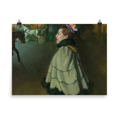 Woman at the Champs-Elysees by Night by Louis Anquetin, circa 1889-1893 poster on a plain backdrop in size 8"x10".