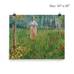 Woman in a Garden by Vincent van Gogh, 1887 poster 2