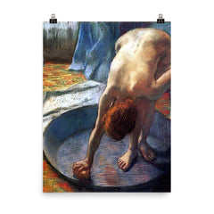 Woman in a Tub by Edgar Degas, 1886 poster on a plain backdrop in size 8"x10".