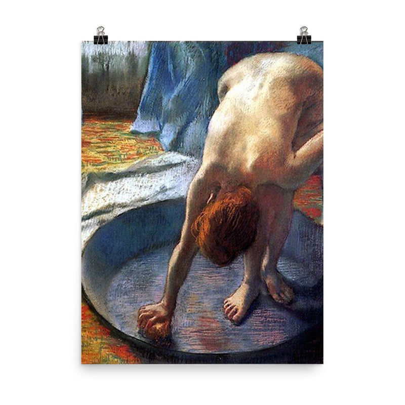 Woman in a Tub by Edgar Degas, 1886 poster on a plain backdrop in size 8