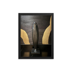 Woman in Marrakech by Celine Lepage framed print on a plain backdrop in size 12"x16".