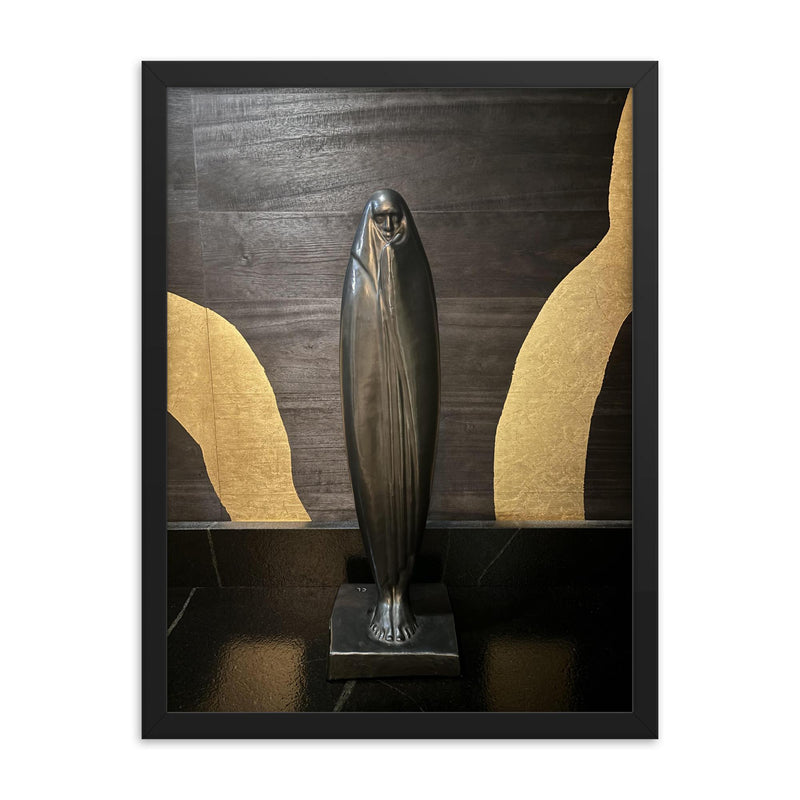 Woman in Marrakech by Celine Lepage framed print on a plain backdrop in size 18