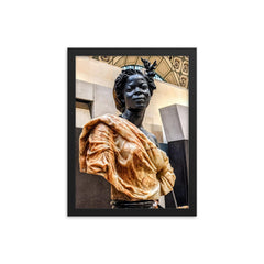 Woman of the Colonies by Charles Cordier, 1861 framed print on a plain backdrop in size 12"x16".