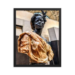 Woman of the Colonies by Charles Cordier, 1861 framed print on a plain backdrop in size 16"x20".