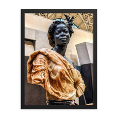 Woman of the Colonies by Charles Cordier, 1861 framed print on a plain backdrop in size 18"x24".