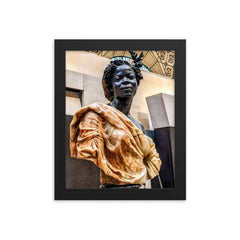 Woman of the Colonies by Charles Cordier, 1861 framed print on a plain backdrop in size 8"x10".