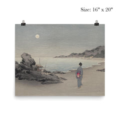 Woman on a Beach by Moonlight by Koho Shoda poster 2