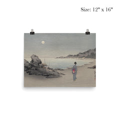 Woman on a Beach by Moonlight by Koho Shoda poster 3