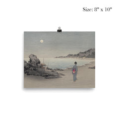 Woman on a Beach by Moonlight by Koho Shoda poster 4