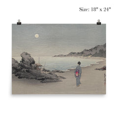 Woman on a Beach by Moonlight by Koho Shoda poster 5