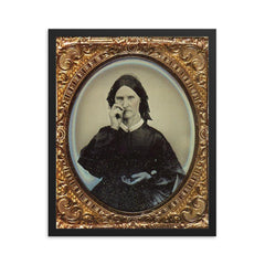 Woman Using Snuff, 1855 framed print on a plain backdrop in size 16"x20".