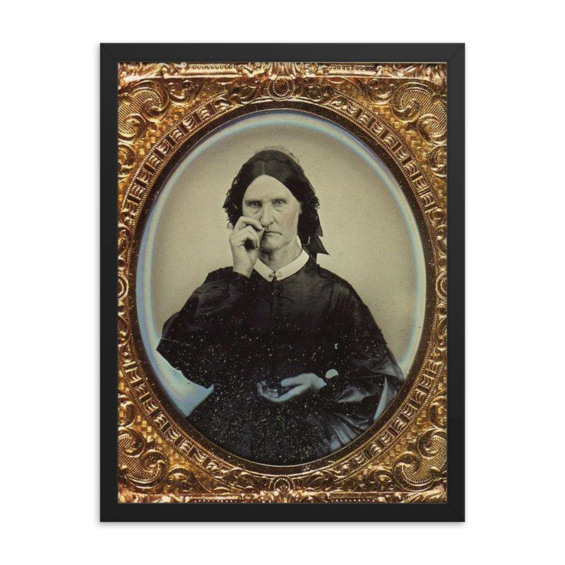Woman Using Snuff, 1855 framed print on a plain backdrop in size 18