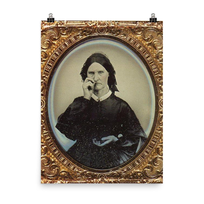 Woman Using Snuff, 1855 poster on a plain backdrop in size 8