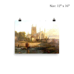 Worcester Cathedral on the River Severn by David Cox poster 3
