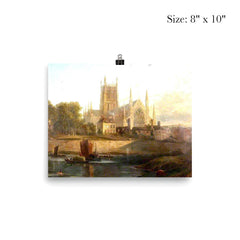 Worcester Cathedral on the River Severn by David Cox poster 4