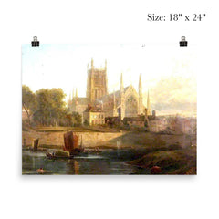 Worcester Cathedral on the River Severn by David Cox poster 5
