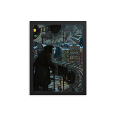 Working Class City by Hans Baluschek, 1920 framed print on a plain backdrop in size 12"x16".