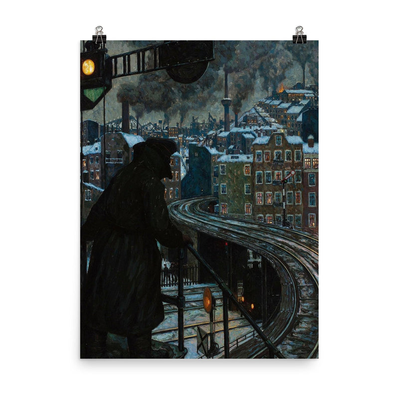Working Class City by Hans Baluschek, 1920 poster on a plain backdrop in size 8