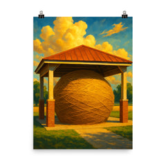 World’s Largest Ball of Twine Cawker City Kansas USA poster on a plain backdrop in size 8"x10".