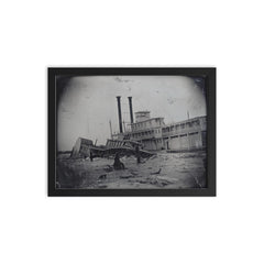 Wreck of the Steamer Calypso with Empire City on Ice, Missouri, 1865, Photo by Thomas Easterly framed print on a plain backdrop in size 12"x16".