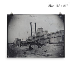 Wreck of the Steamer Calypso with Empire City on Ice, Missouri, 1865, Photo by Thomas Easterly poster 5