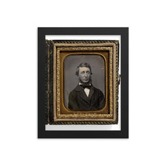 Writer Henry David Thoreau by Benjamin D. Maxham, 1856 framed print on a plain backdrop in size 8"x10".