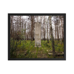 WW2 Memorial in Chernobyl Exclusion Zone, 1943 framed print on a plain backdrop in size 16"x20".