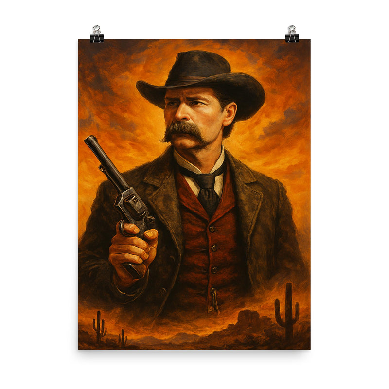 Wyatt Earp poster on a plain backdrop in size 8