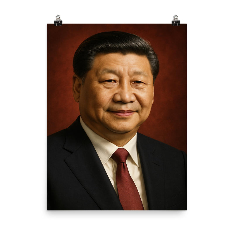 Xi Jinping portrait poster on a plain backdrop in size 8