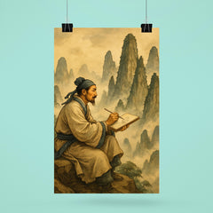 Xu Xiake sketching impossible limestone peaks poster 6