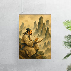 Xu Xiake sketching impossible limestone peaks poster 7