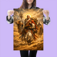 Xuanzang crossing the Taklamakan with scriptures poster 3