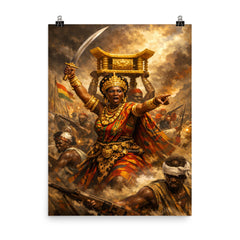 Yaa Asantewaa leading the Golden Stool war poster on a plain backdrop in size 8"x10".