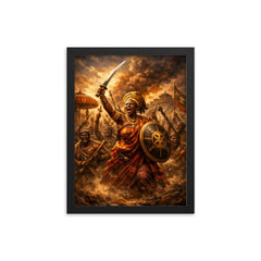 Yaa Asantewaa rallying Ashanti warriors framed print on a plain backdrop in size 12"x16".