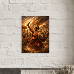 Yaa Asantewaa rallying Ashanti warriors metal print mockup