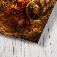 Yaa Asantewaa rallying Ashanti warriors metal print mockup
