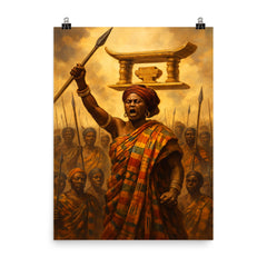 Yaa Asantewaa rallying the Ashanti Golden Stool poster on a plain backdrop in size 8"x10".