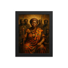 Yaa Asantewaa war council portrait framed print on a plain backdrop in size 8"x10".