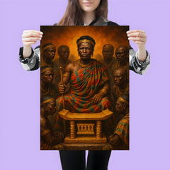 Yaa Asantewaa with golden stool war council poster 3