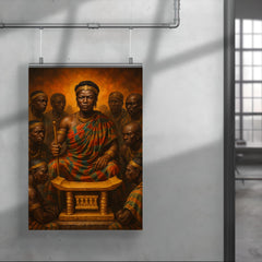 Yaa Asantewaa with golden stool war council poster 4