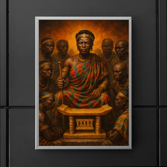 Yaa Asantewaa with golden stool war council poster 5
