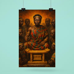 Yaa Asantewaa with golden stool war council poster 6