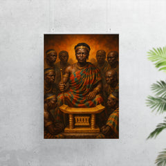 Yaa Asantewaa with golden stool war council poster 7