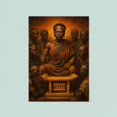 Yaa Asantewaa with golden stool war council poster 8