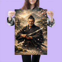 Yagyu Munenori zen garden swordsman portrait poster 3