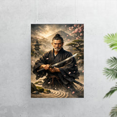 Yagyu Munenori zen garden swordsman portrait poster 7
