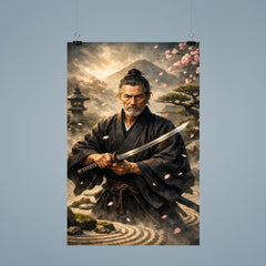 Yagyu Munenori zen garden swordsman portrait poster 9