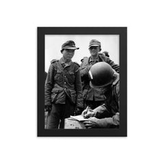 Yang Kyoungjong: A Soldier Captured by Three Armies, Normandy, June 1944 framed print on a plain backdrop in size 8"x10".