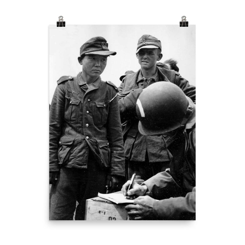 Yang Kyoungjong: A Soldier Captured by Three Armies, Normandy, June 1944 poster on a plain backdrop in size 8
