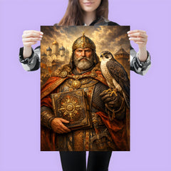 Yaroslav the Wise with falcon and law code poster 3